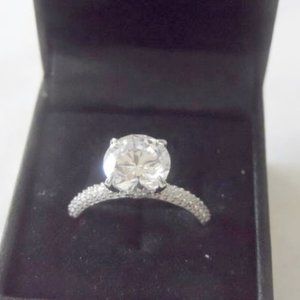 Diamonique 4.65ctw Sterling Silver Engagement Ring Size 10